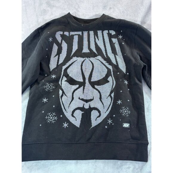 Sting sweatshirt adults small all elite AEW wrestling black and white sweaters - Picture 7 of 8